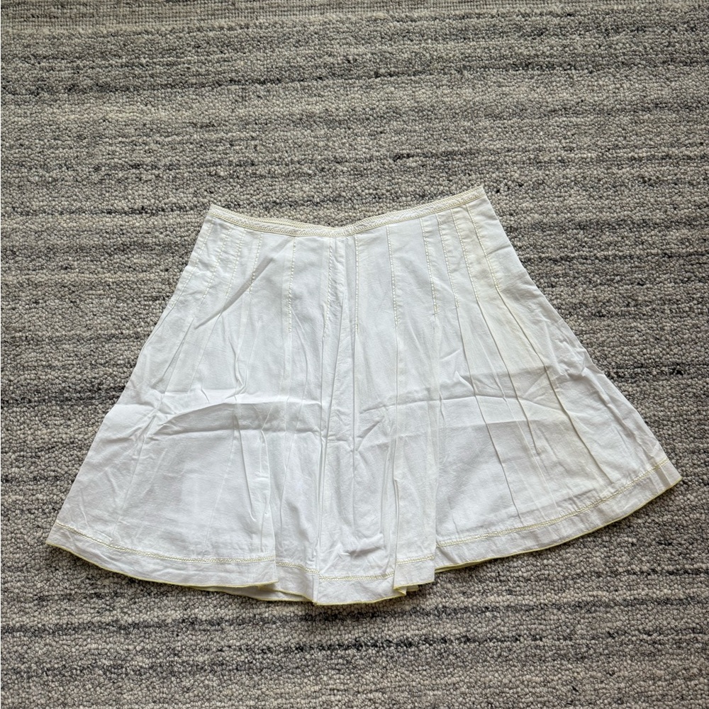 white flowy 90s true vintage layered skirt summer A-Line Pleated Skirt